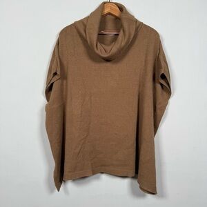 Stitches & Stripes Tan Cowl Neck Poncho, Size M/L